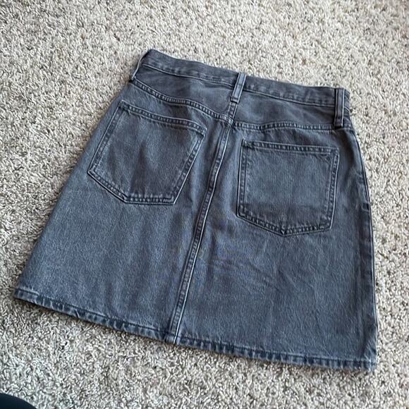 MADEWELL 🆕 NWT Rigid Denim High-Waist Gray Straight Mini Skirt Size 25 - Picture 8 of 8
